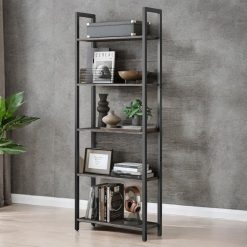 Five-Tier Industrial Bookshelf