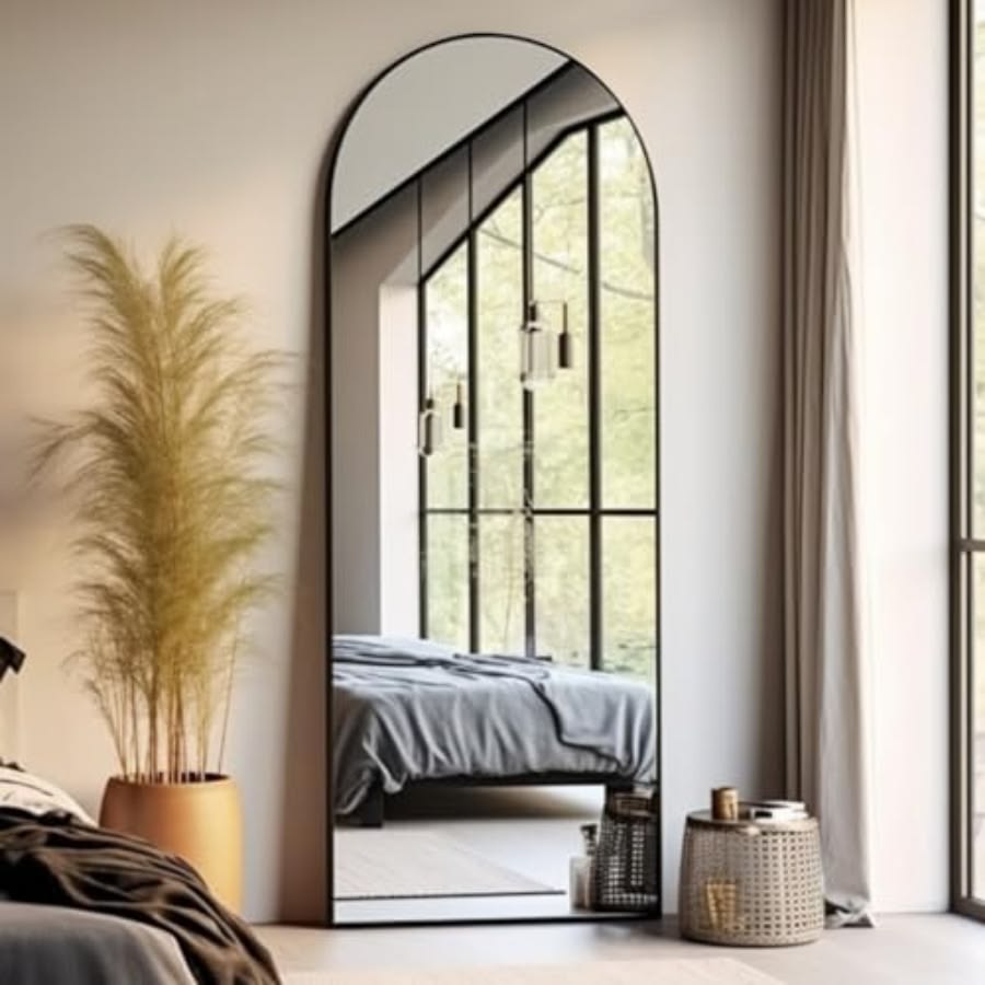 Full-Length Arched Floor Mirror