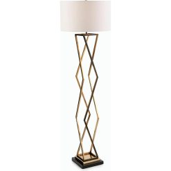 Geometric Brass Floor Lamp
