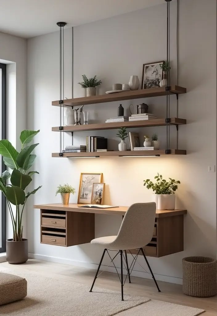 Floating Office Shelves