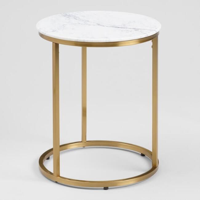 Marble-Top Side Table